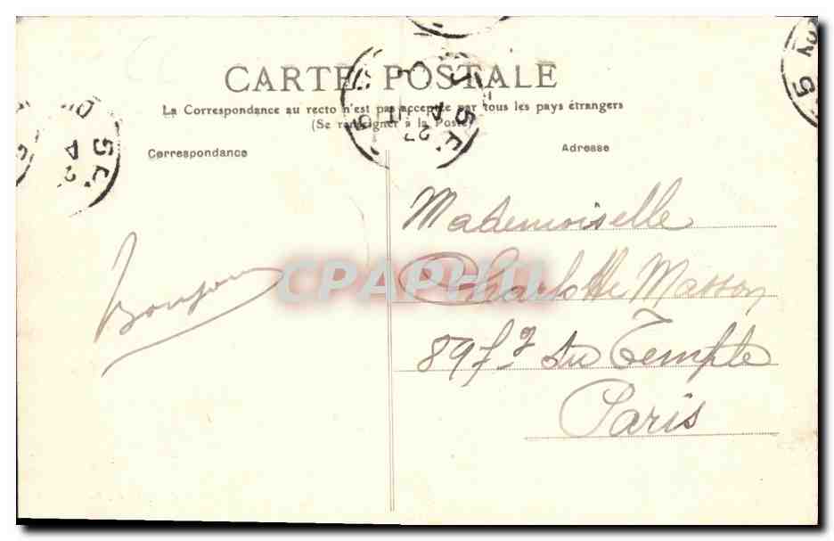 CPA Caen Le Pont sur l Orne Bateaux — Verso