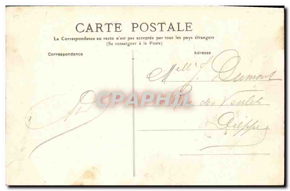 CPA Caen Le Pont de Vaucelles et la place Alexandre III — Verso