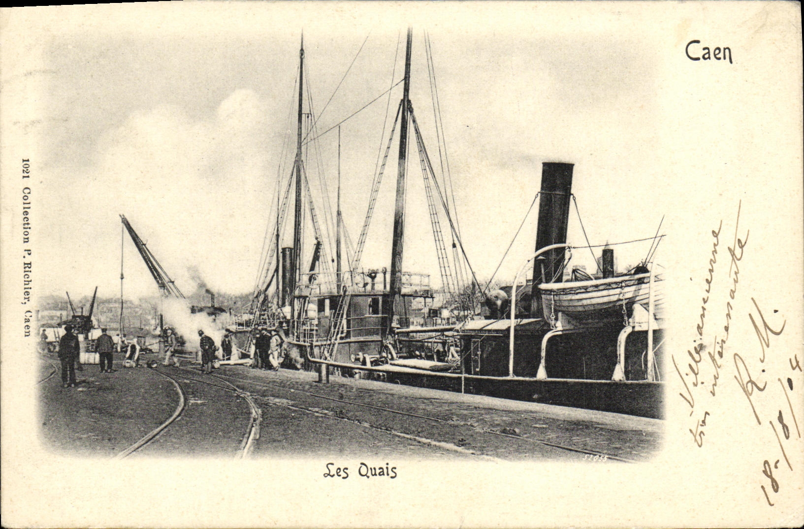 CPA Caen Les Quais Bateau