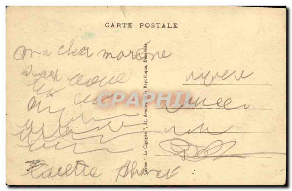 CPA Caen Un coin du Port et l Abbaye aux Dames Bateau — Rückseite