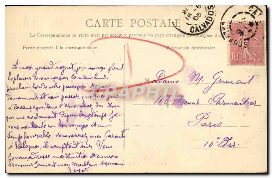 CPA Caen Le Bassin Bateau Saint Remy Caen  — Verso