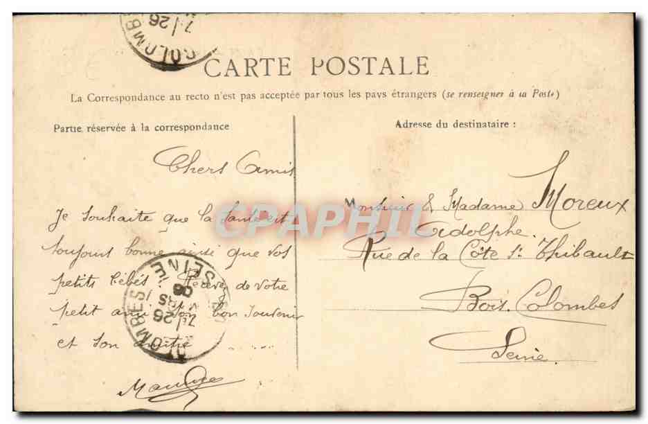 CPA Caen Le nouveau Bassin Bateaux — Verso