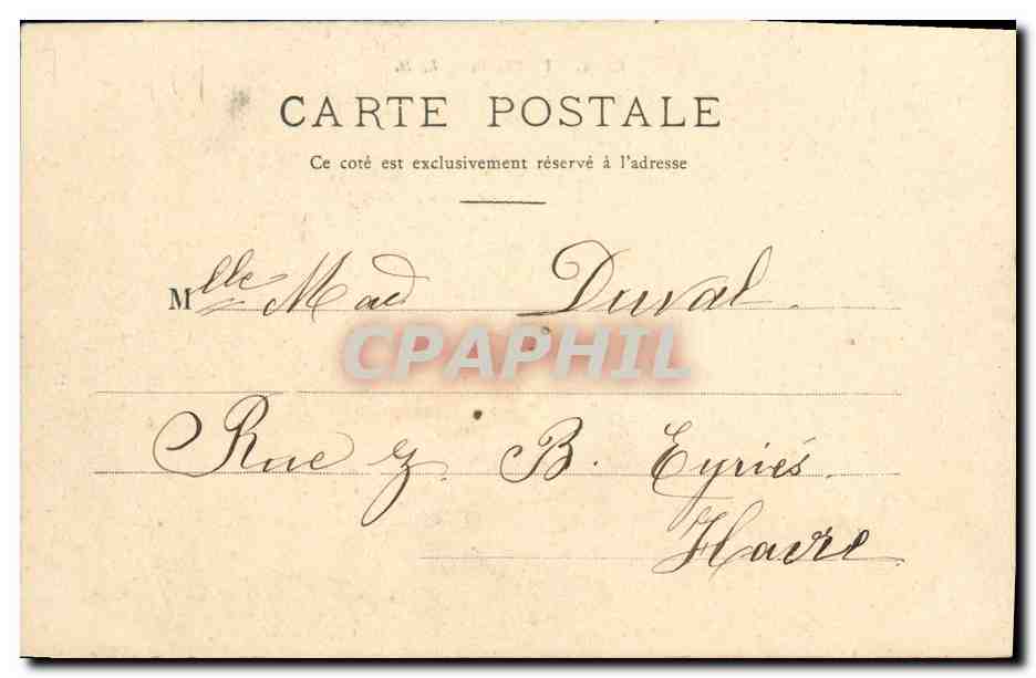 CPA Caen Le Bassin Bateaux — Verso