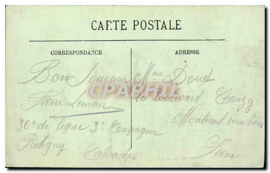 CPA Caen Le Nouveau Bassin Bateaux — Rückseite