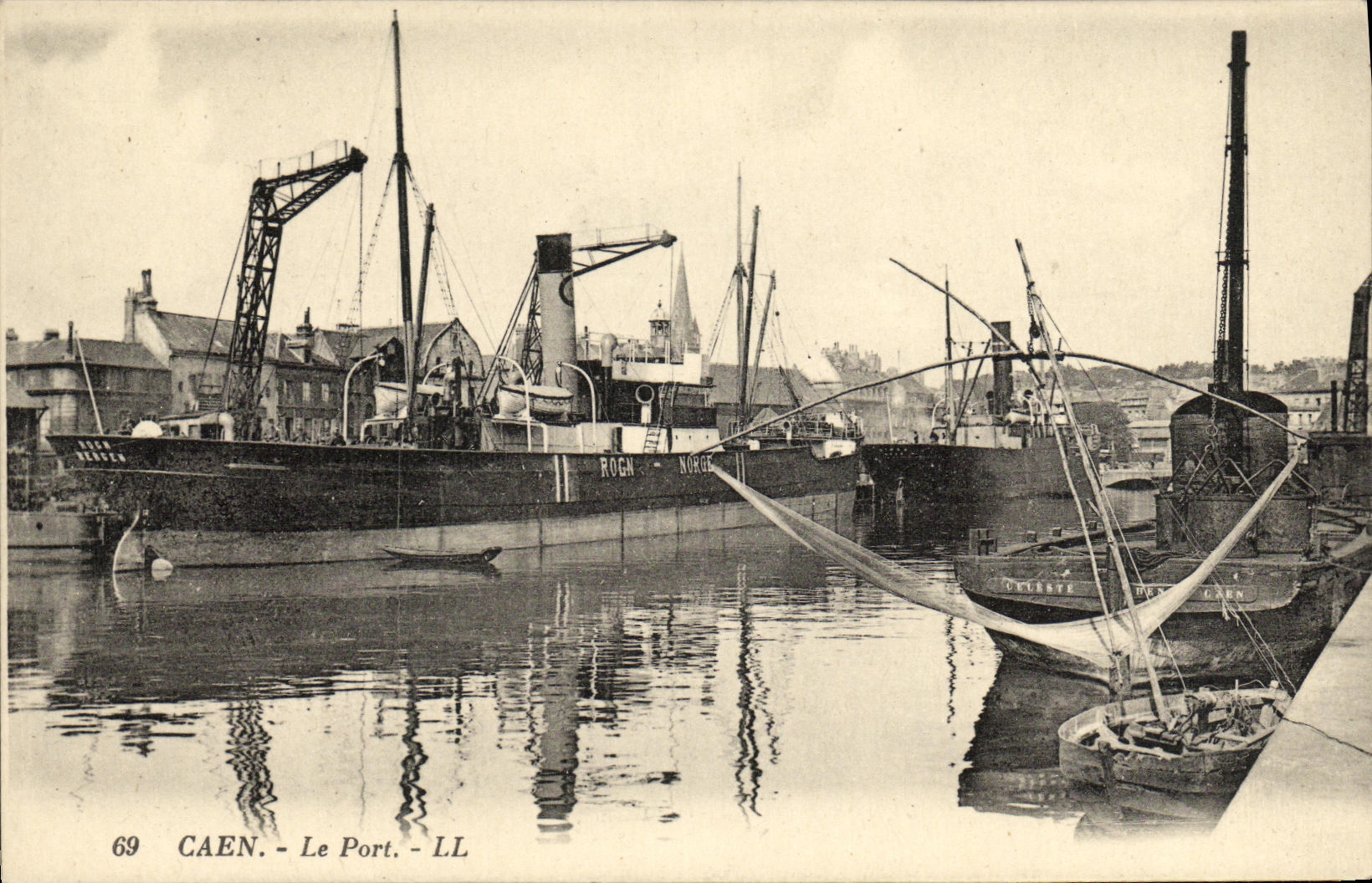 CPA Caen Le Port Bateaux Rogn Norge 