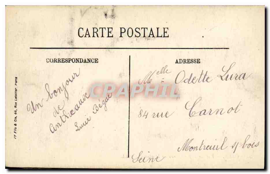 CPA Caen Vue sur le Pont prise de Montalivet — Verso