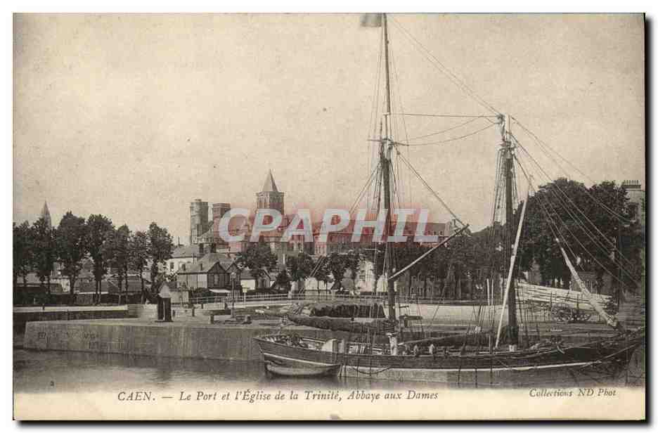 Caen — Der Hafen und die Kirche der Dreifaltigkeit, Damenabtei