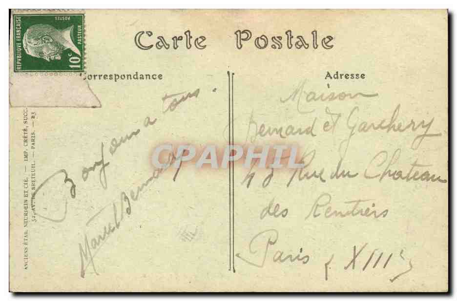 CPA Caen Le Debarcadere du Bateau du Havre — Verso