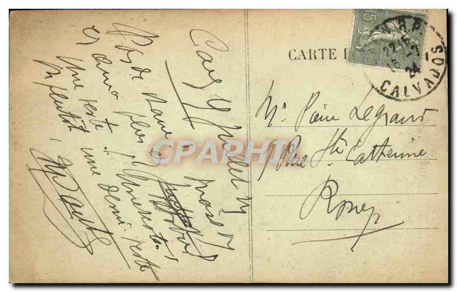 CPA Caen Le Port Bateaux Sundt — Verso