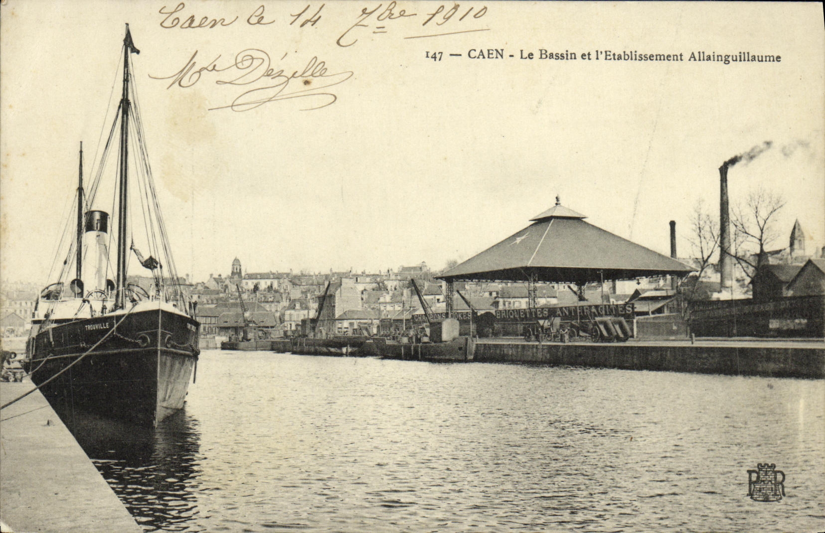 CPA Caen Le Bassin et l Etablissement Allainguillaume Bateaux Trouville