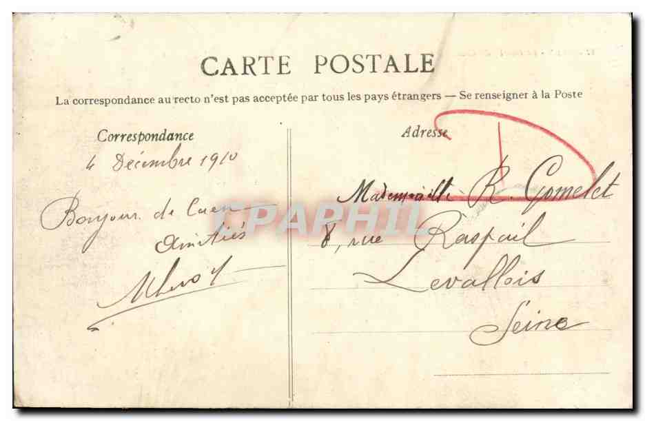 CPA Caen Le Bassin du Commerce Bateau Voilier — Rückseite