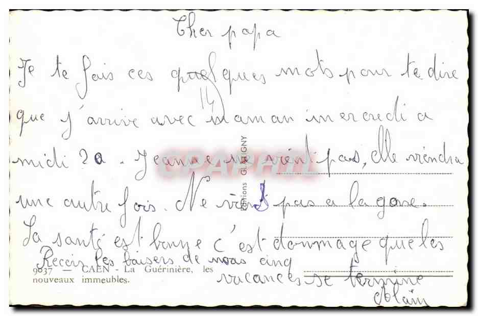 Caen - La Guérinière — nouveaux immeubles — Éditions Gliigny n°9037 — Rückseite