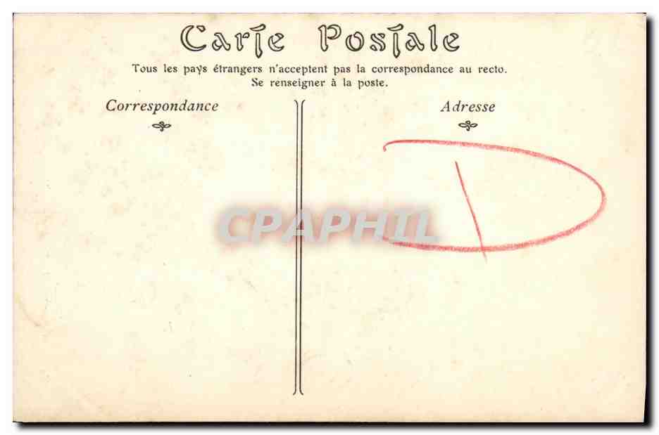 CPA Caen La Rue de Geole Maison dite des Quatrans et Clocher de Saint Pierre — Verso