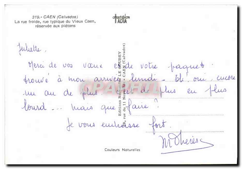 CPM Caen La rue froide rue typique du Vieux Caen reservee aux pietons — Verso