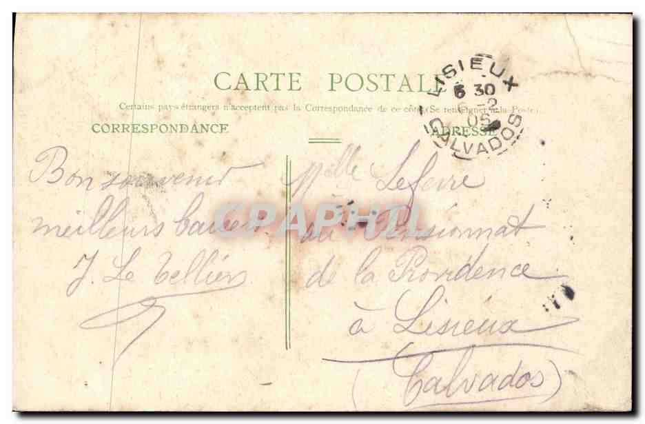 CPA Caen La rue de Vaucelles — Rückseite