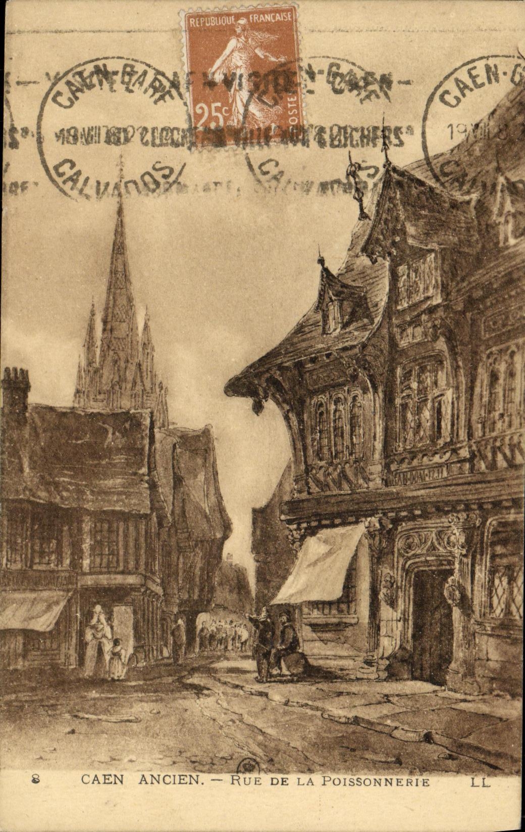CPA Caen Ancien Rue de la Poissonnerie