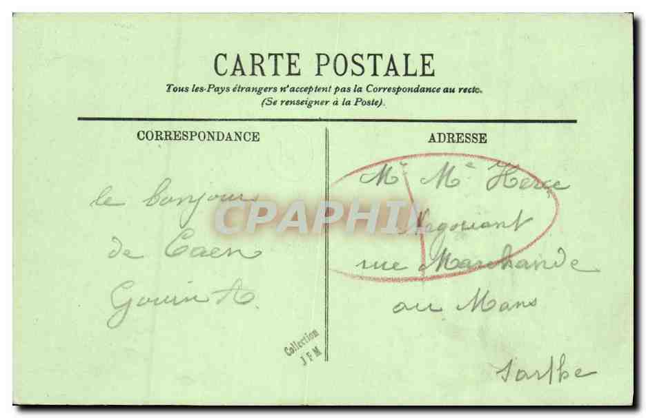 CPA Caen La Rue Saint Pierre et l Eglise — Verso