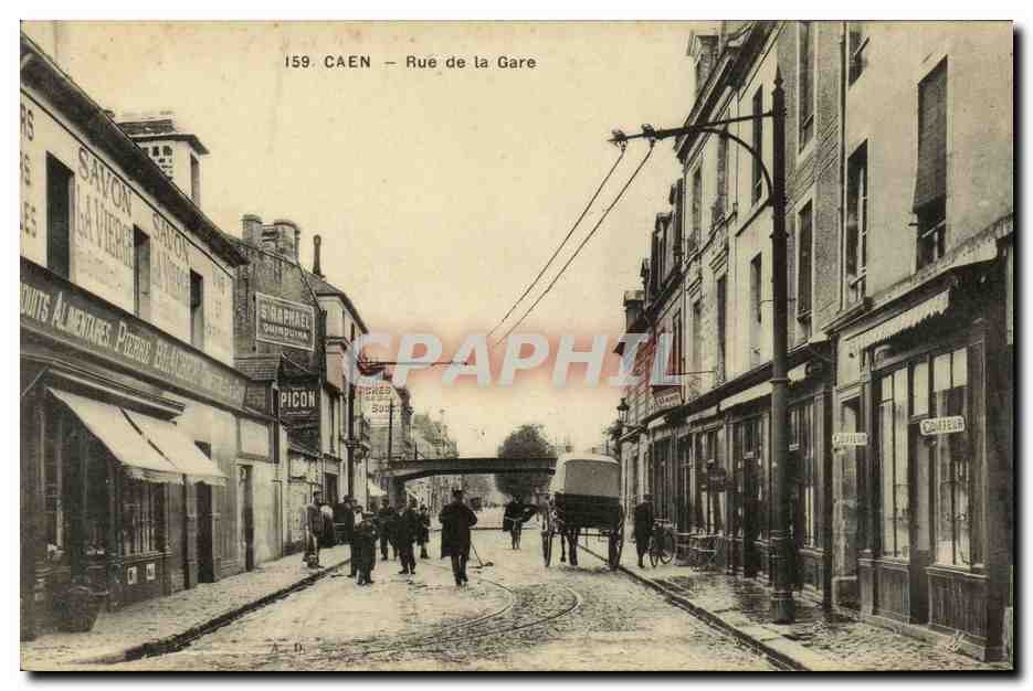 CAEN — Rue de la Gare — Éditeur non identifié, n° de série 159