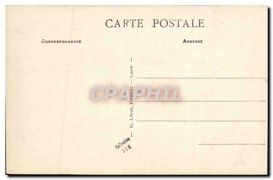 CPA Caen Rue St Jean Cafe Gustave — Verso
