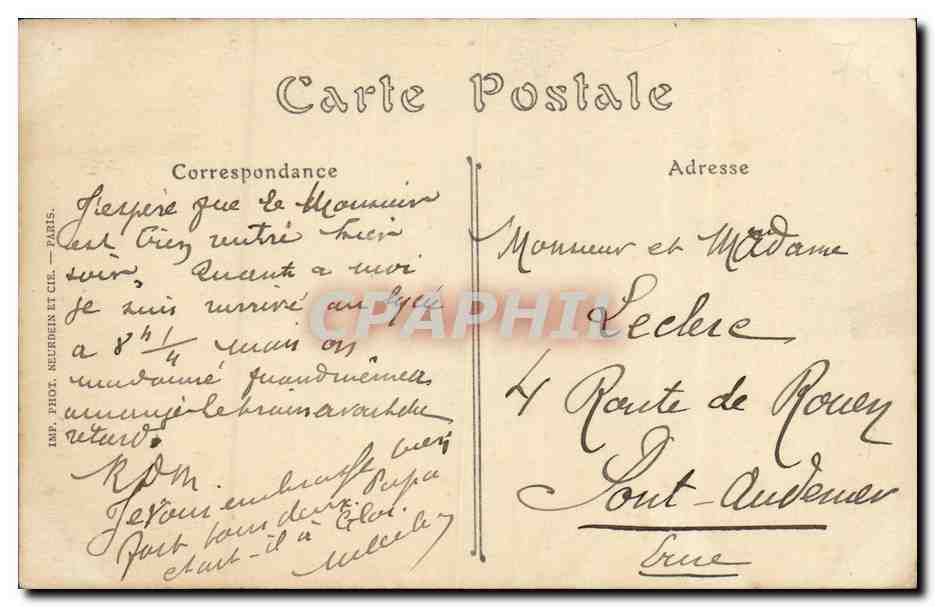 CPA Caen La Rue Porte au Berger — Verso