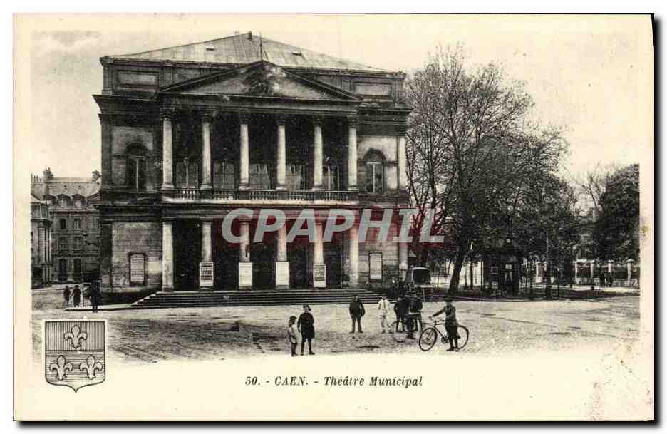 CPA Caen Le Theatre Municipal Enfants Velo Cycle
