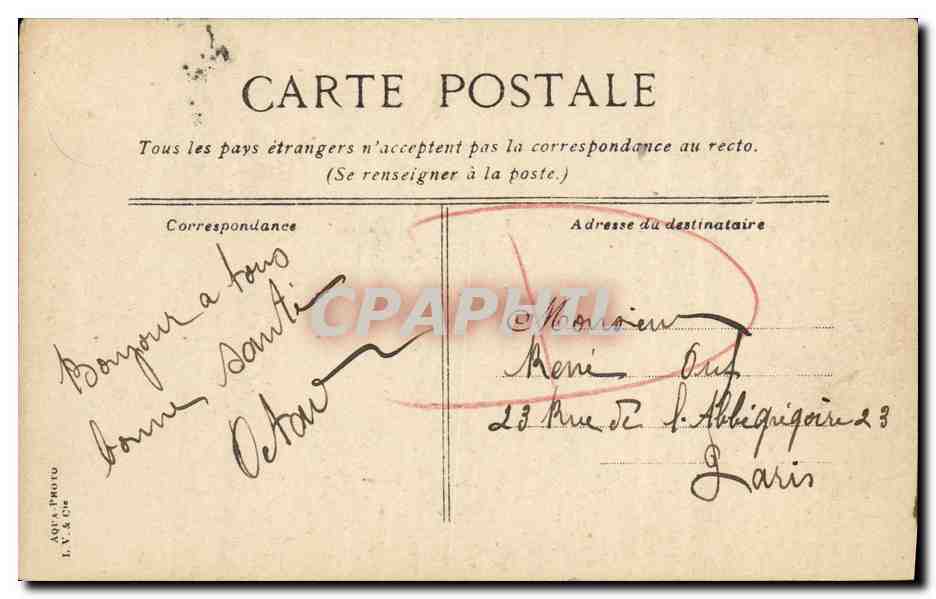 CPA Caen Tour des gens d armes — Verso