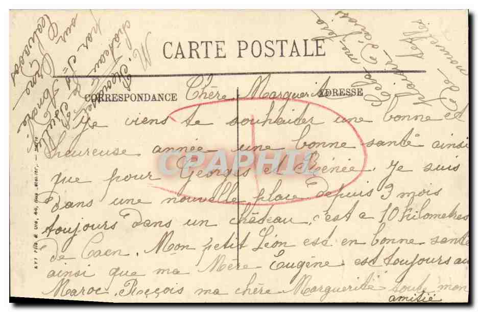 CPA Caen Manoir des Gens d Armes — Verso