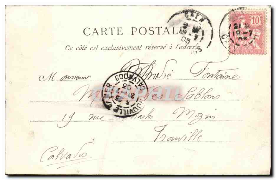 CPA Caen Tour Guillaume Le Roy — Rückseite