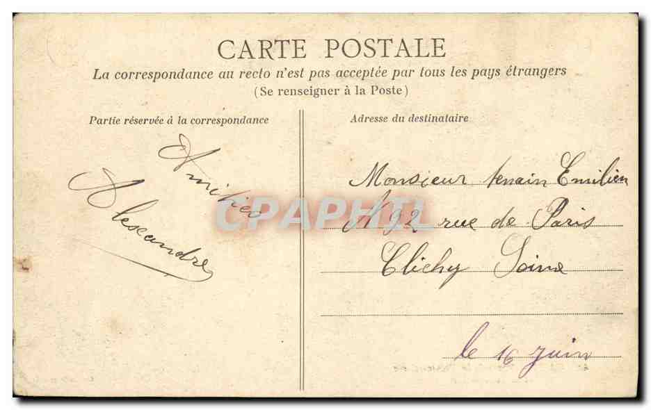 CPA Caen Place de la Possonnerie et la Tour le Roi — Verso