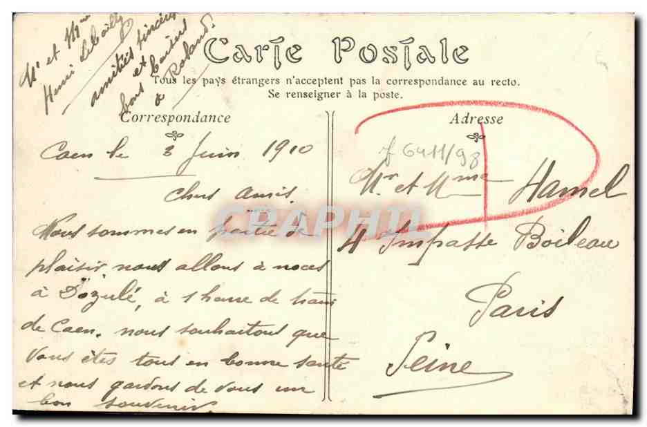 Caen — La Tour le Roi et le Clocher de Saint-Pierre — Éditeur inconnu, n° 97 — Verso