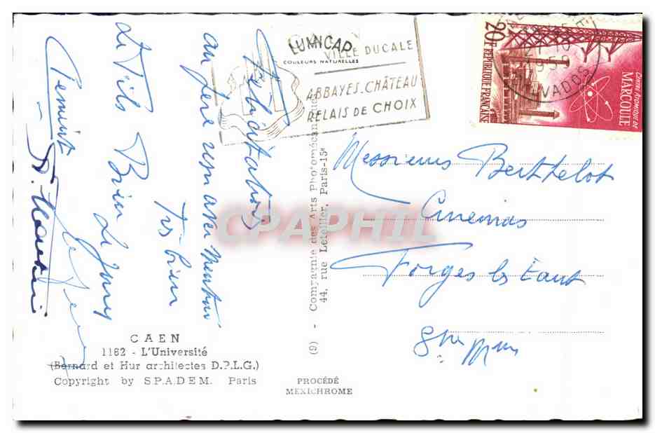 CPSM Caen L Universite — Verso