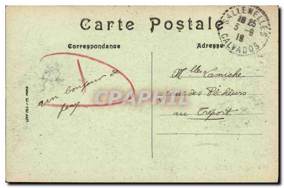 CPA Caen Bibliotheque de la Faculte rue Saint Sauveur — Verso