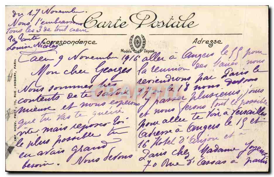 CPA Caen Le Palais de l Universite — Verso