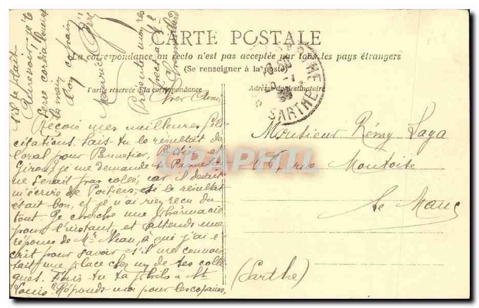 CPA Caen Le Palais de l Universite — Verso