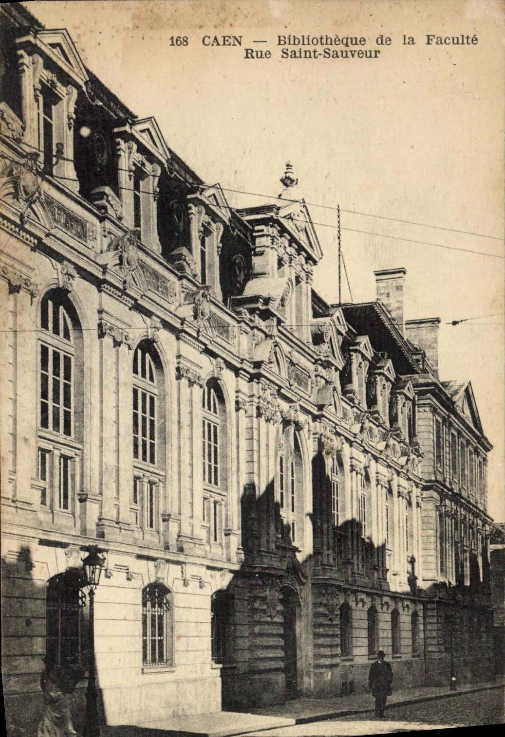 CPA Caen Bibliotheque de la Facultes Rue Saint Sauveur