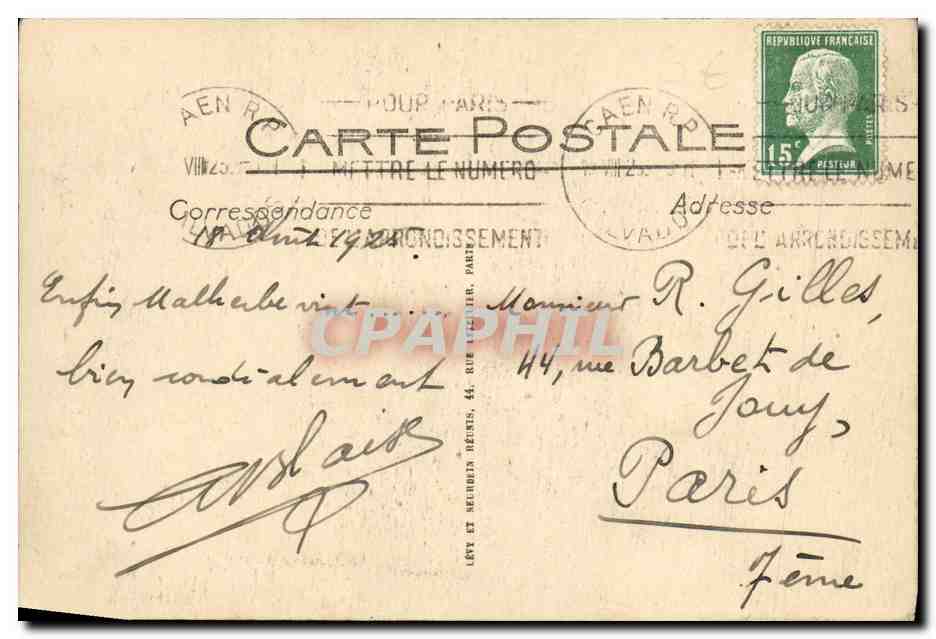 CPA Caen L Universite La Statue de Malherbe — Verso