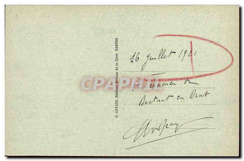 CPA Caen La Faculte — Verso