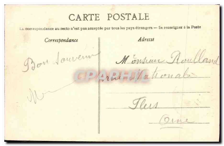 CPA Caen Cour du Manoir Maison au habita Charlotte Corday — Verso