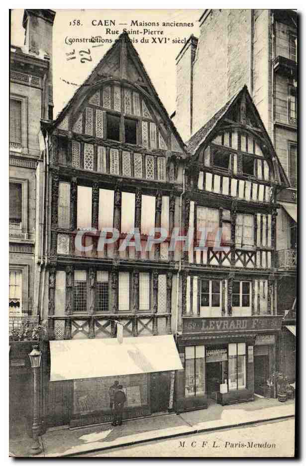 CPA Caen Maisons Anciennes Rue Saint Pierre Levrard