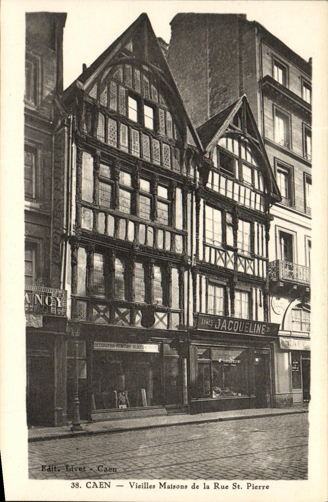 CPA Caen Vieilles Maisons De La Rue Saint Pierre Jacqueline