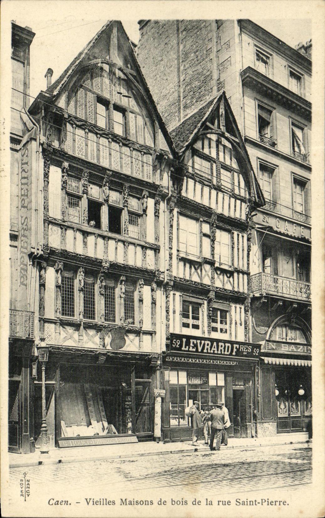 CPA Caen Vieilles Maisons De Bois de La Rue Saint Pierre Levrard