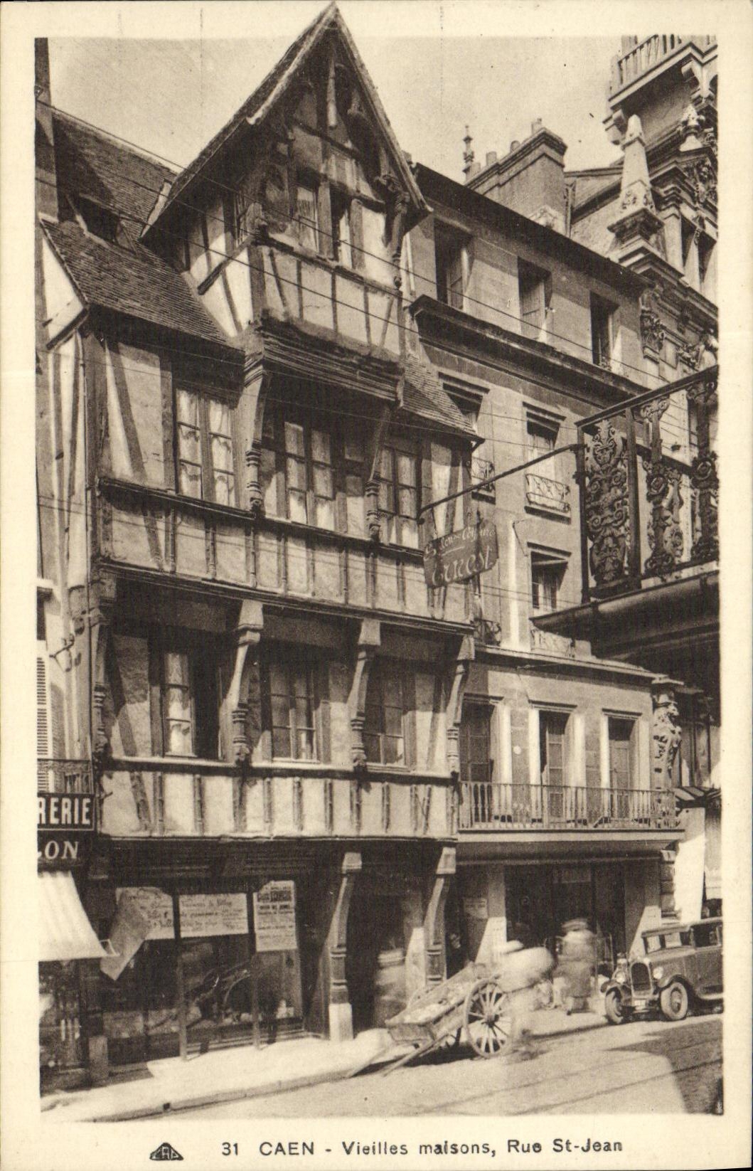 CPA Caen Vieilles Maisons Rue Saint Jean