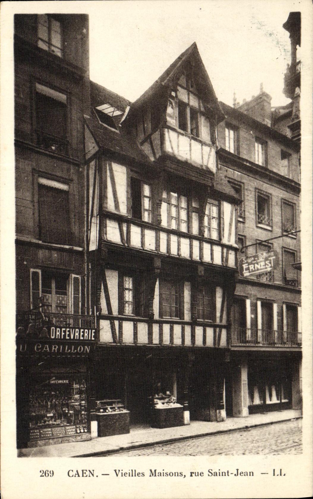 CPA Caen Vieille Maisons Rue Saint Jean Orfevrerie Carillon 