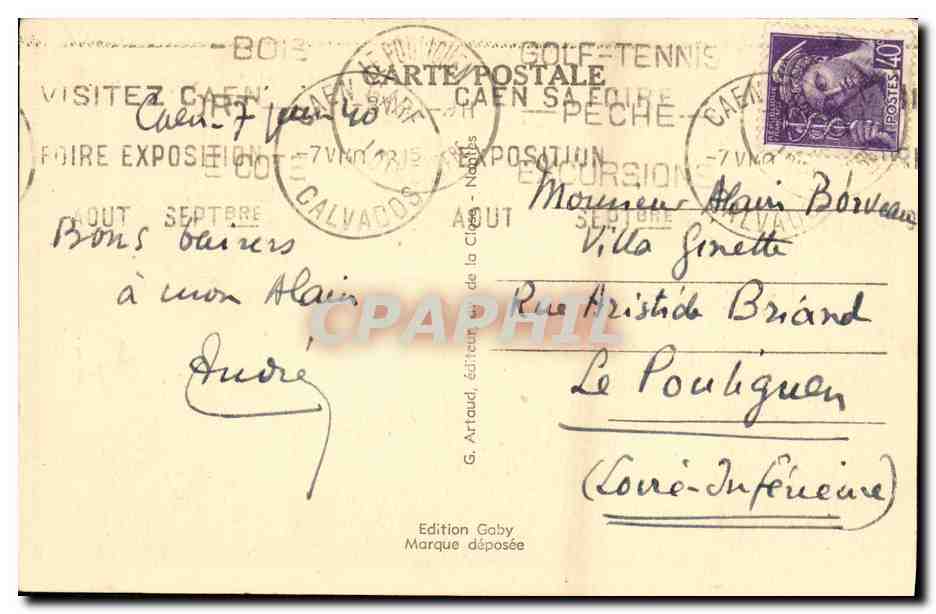 CPA Caen Vieille Maisons en Bois Rue Saint Pierre Seigneurie Ozanne  — Verso
