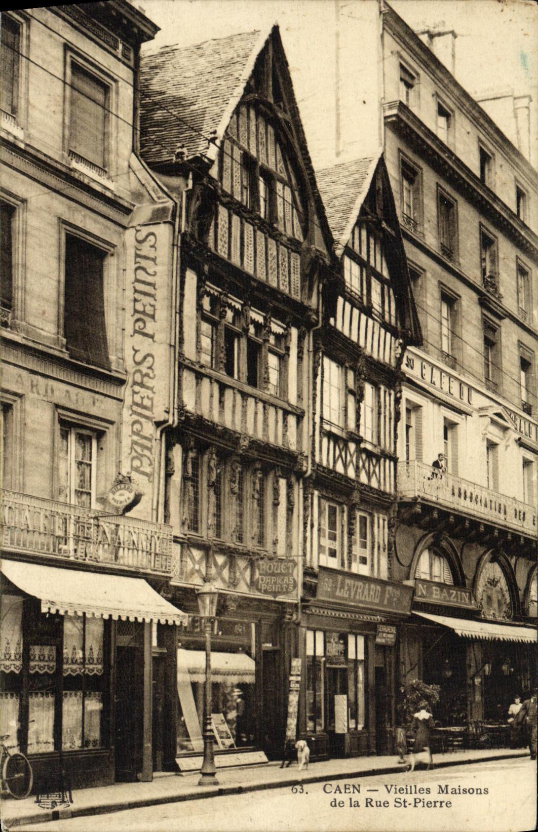 CPA Caen Vieilles Maisons De la Rue Saint Pierre Levrard