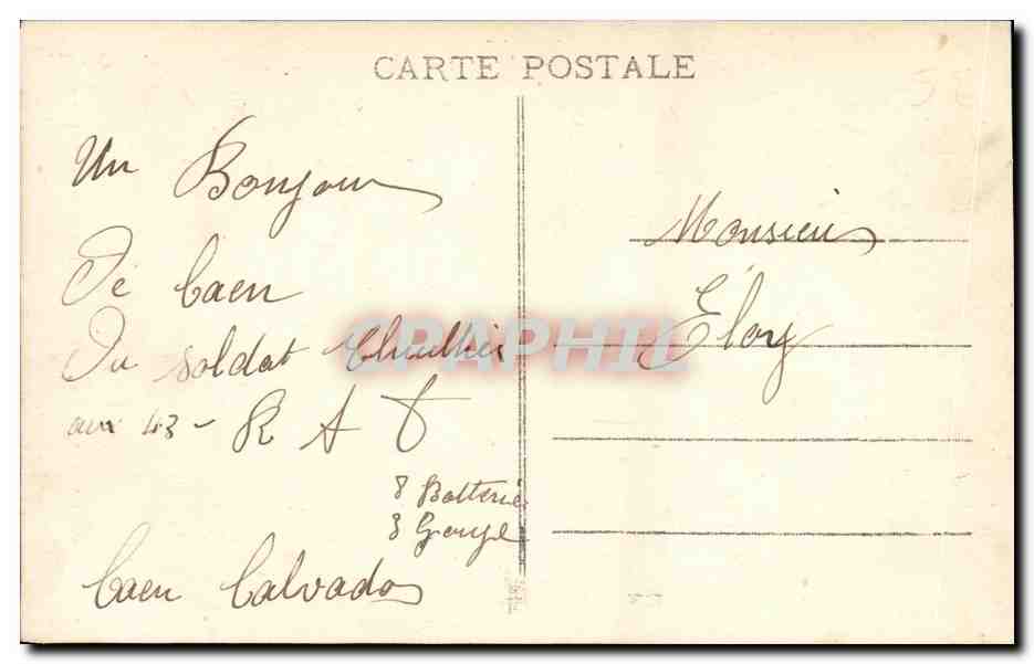 CPA Caen Les Vieille Maison en bois de la Rue St Pierre Jacqueline  — Verso