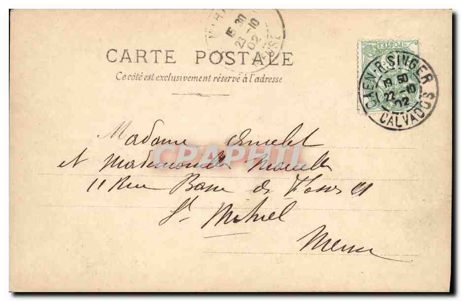 CPA Caen Maison de Bois rue Saint Pierre Levrard — Verso