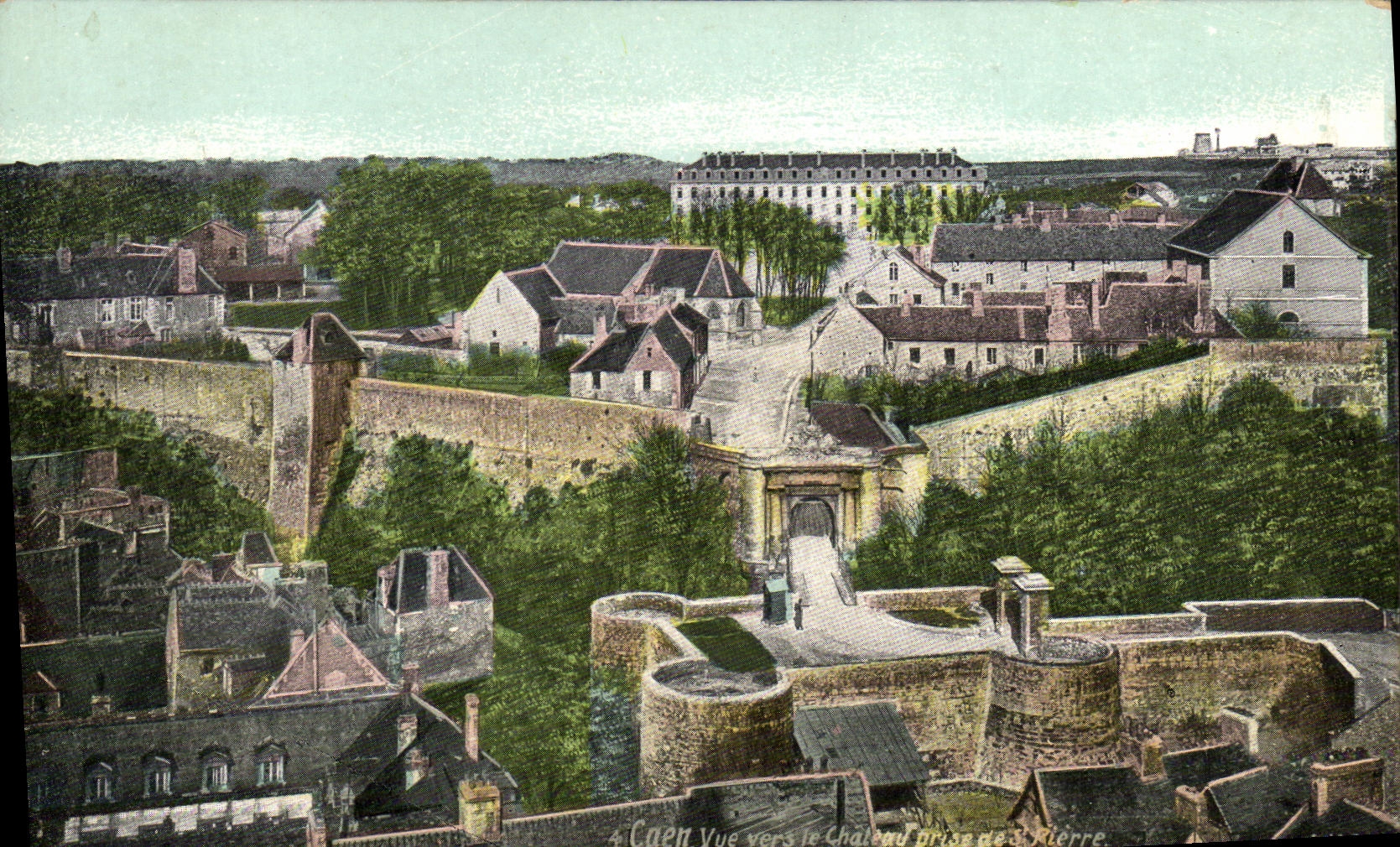 CPA Caen Vue vers le Chateau Prise de St Pierre