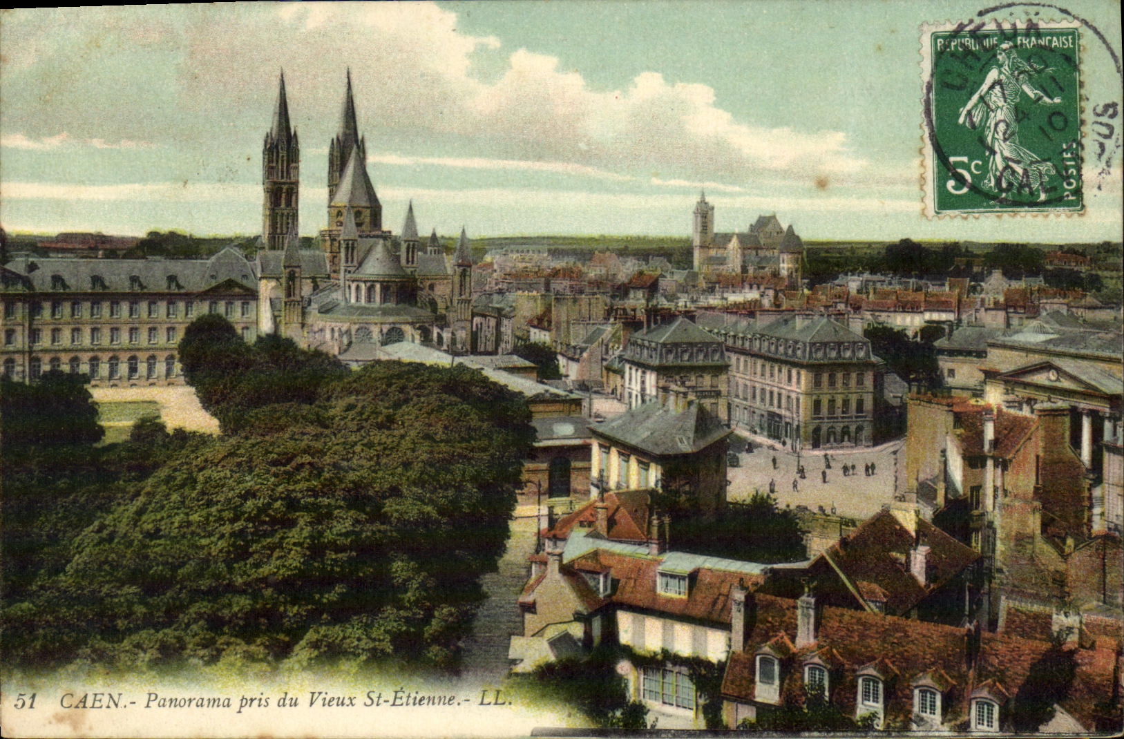 CPA Caen Panorama Pris du Vieux St Etienne