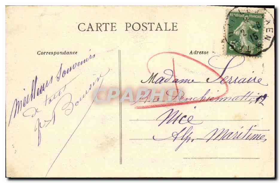 CPA Caen Vue Generale Prise du Vieux Chateau — Verso
